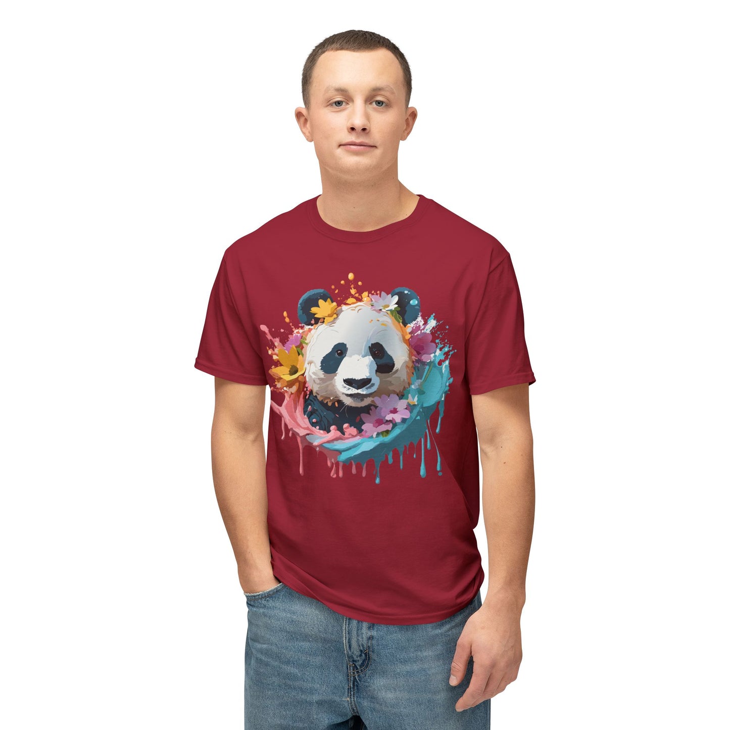 Panda T-Shirt, Vintage Panda Tee, Floral Tees, Panda Art Design Shirt, Tee Shirt with Panda Art 8