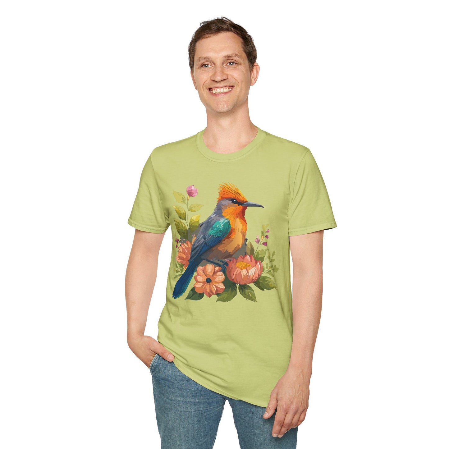 Bird T-Shirt, Floral Bird T Shirt, Shirt with Bird, Shirt with Animal