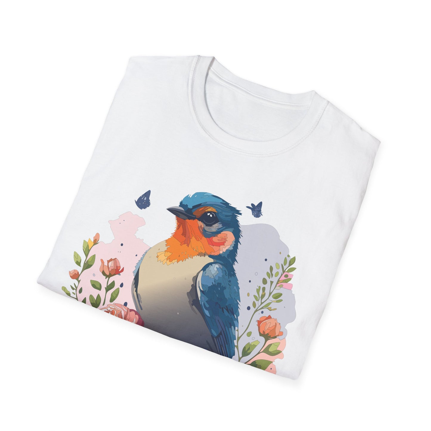 Bird T-Shirt, Floral Bird T Shirt, Shirt with Bird, Shirt with Animal