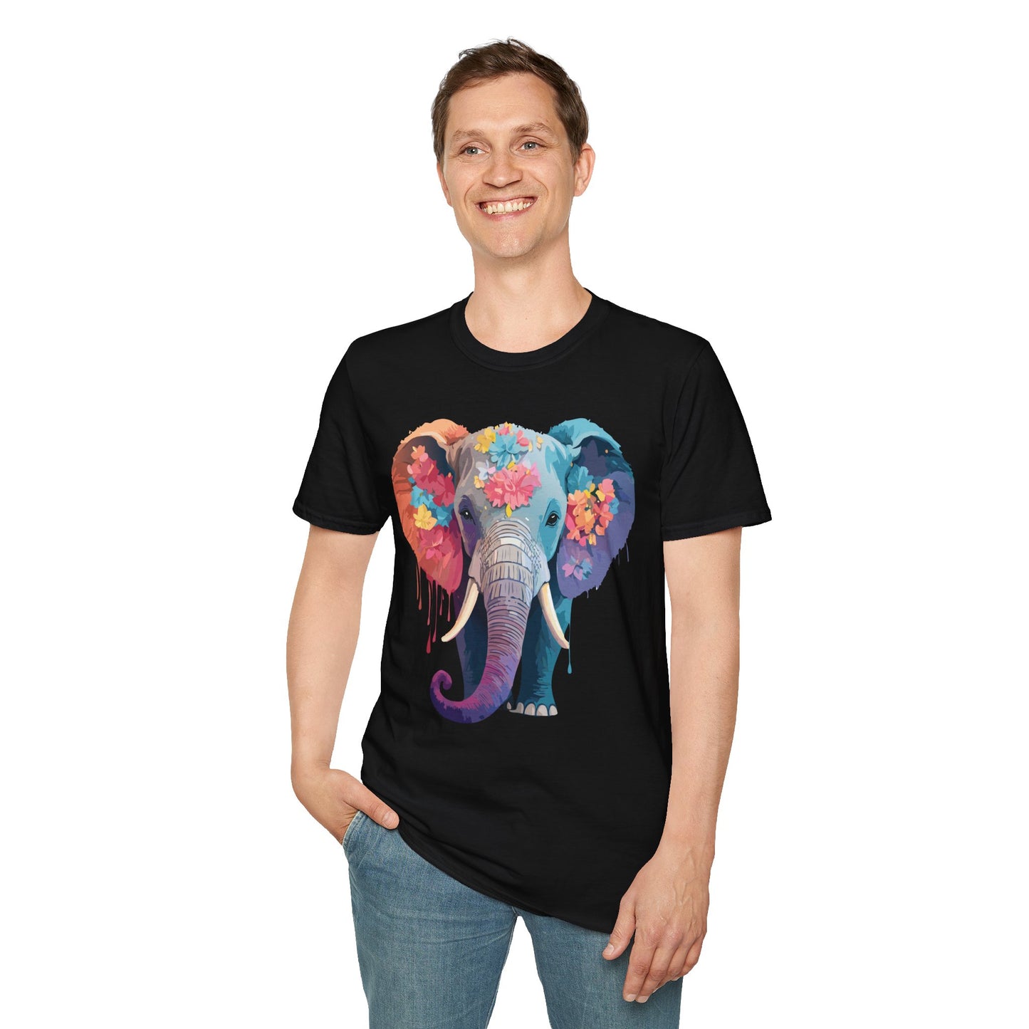 Elephant Shirt, T Shirt with Elephant, Elephant on T Shirt, T Shirt with Animation, Animals Tee Shirt