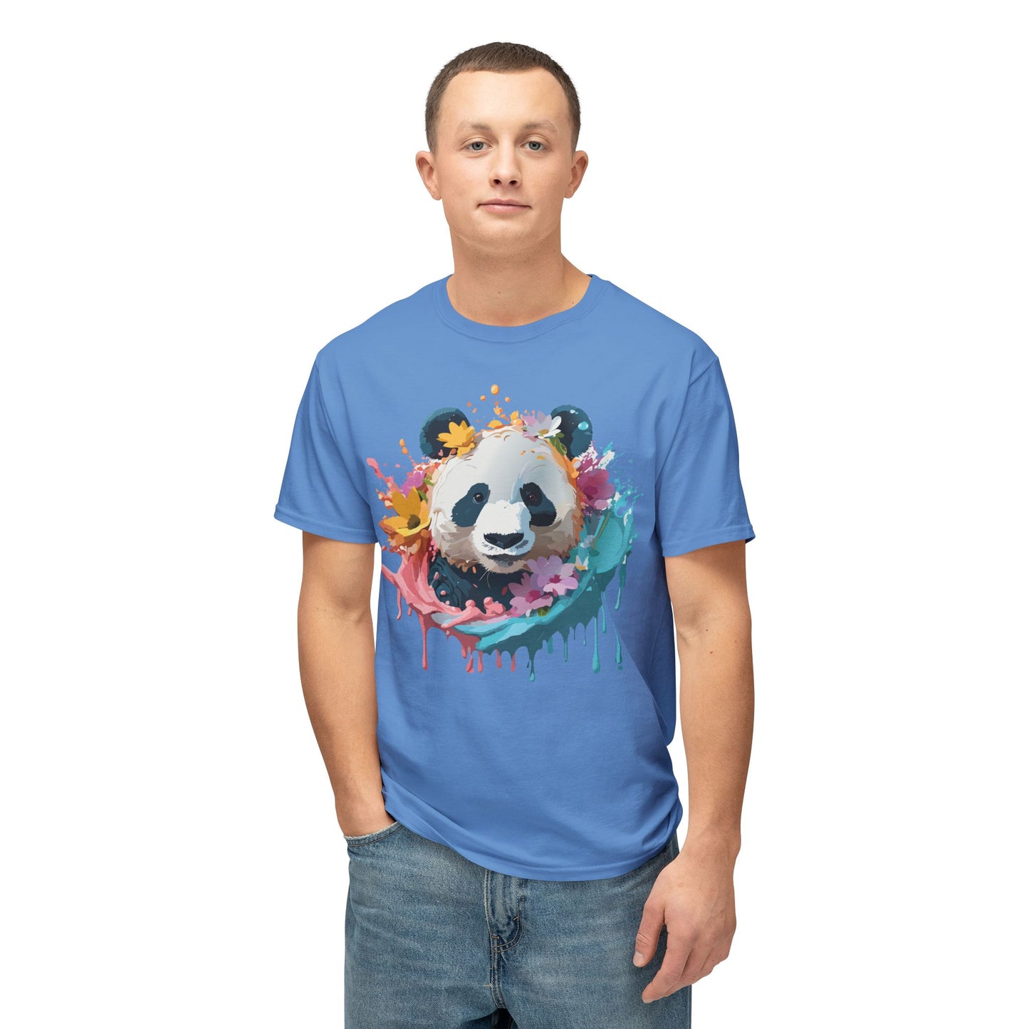 Panda T-Shirt, Vintage Panda Tee, Floral Tees, Panda Art Design Shirt, Tee Shirt with Panda Art 8