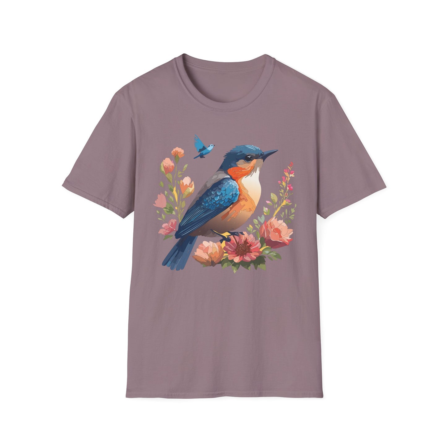 Bird T-Shirt, Floral Bird T Shirt, Shirt with Bird, Shirt with Animal