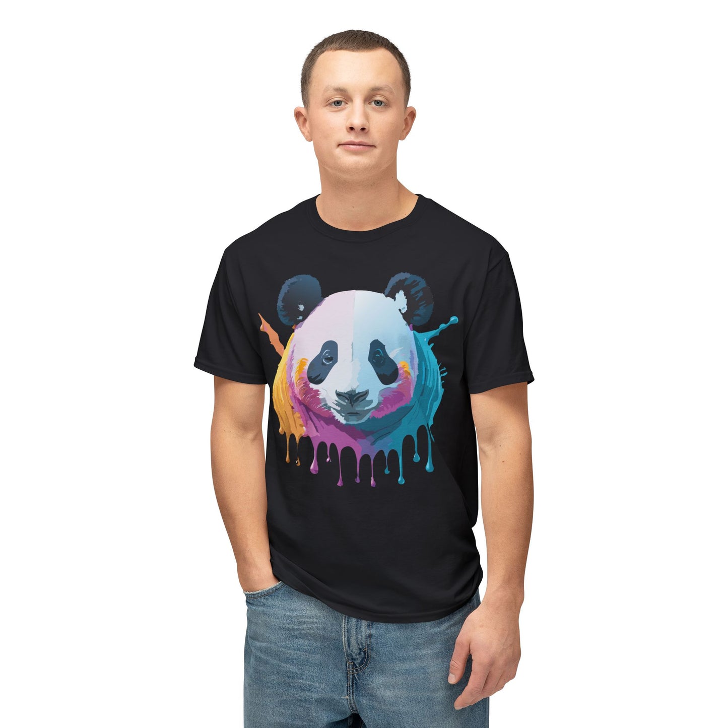 Panda T-Shirt, Vintage Panda Tee, Floral Tees, Panda Art Design Shirt, Tee Shirt with Panda Art 2
