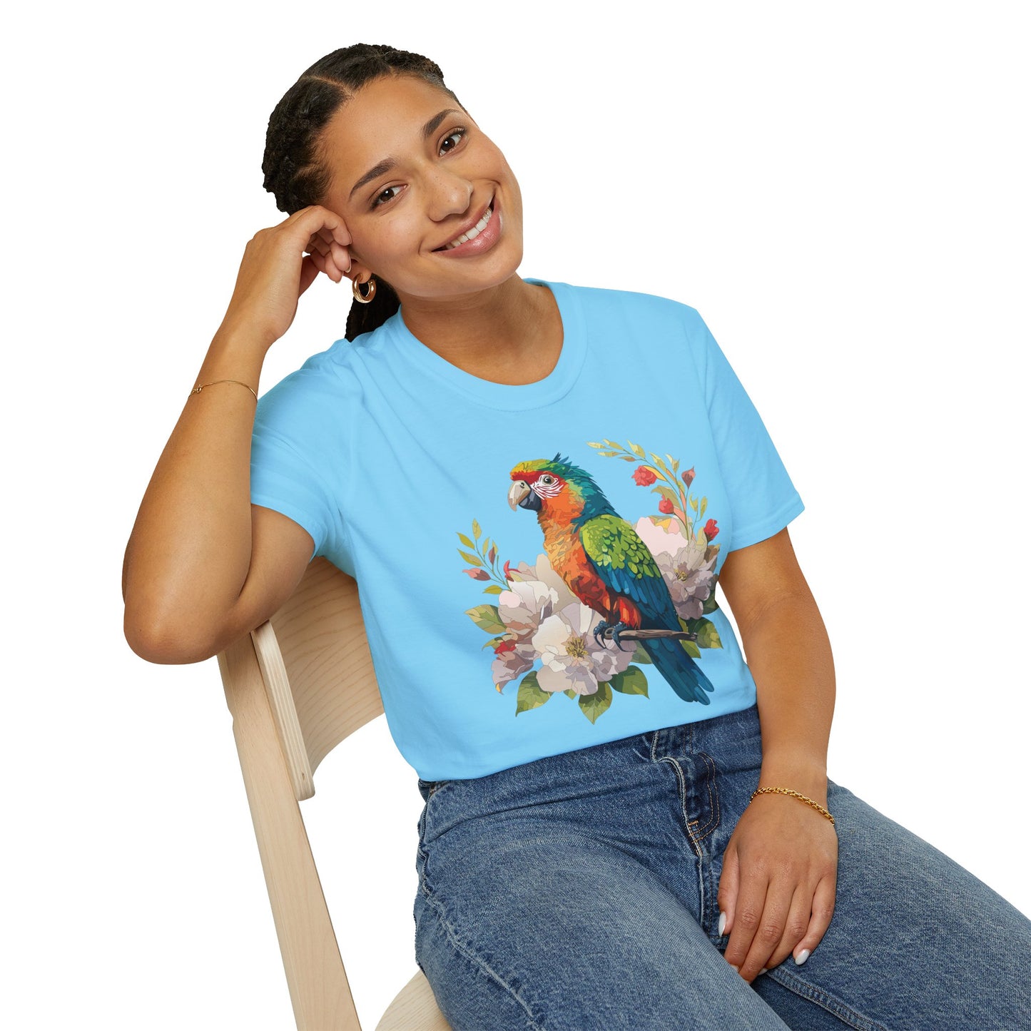 Bird T-Shirt, Floral Bird T Shirt, Shirt with Bird, Shirt with Animal