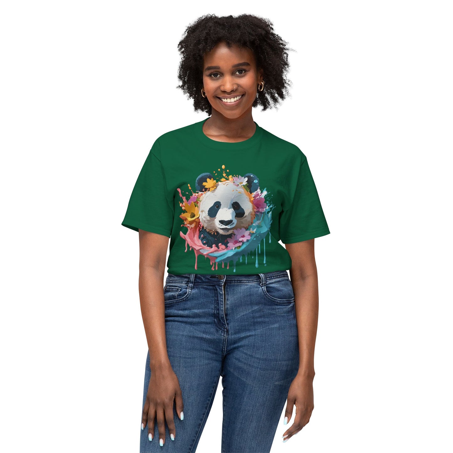 Panda T-Shirt, Vintage Panda Tee, Floral Tees, Panda Art Design Shirt, Tee Shirt with Panda Art 8