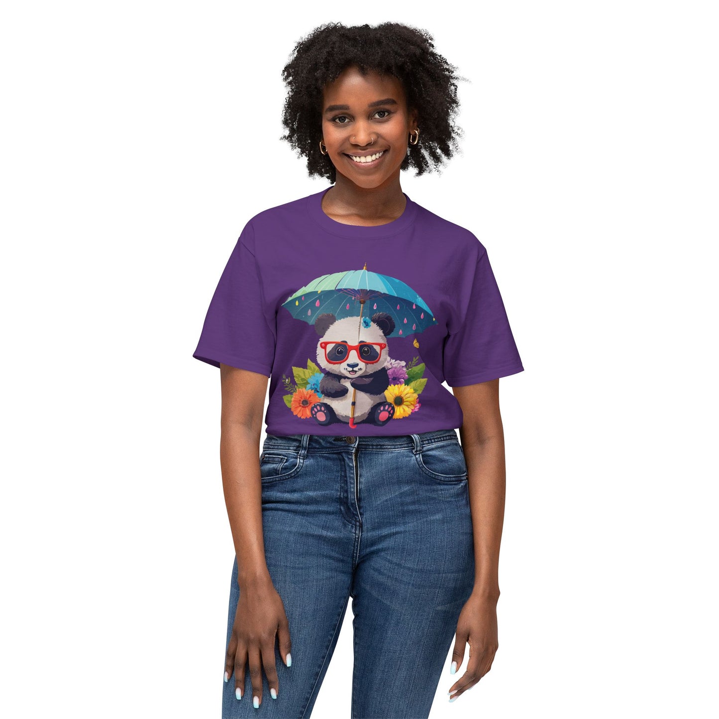 Panda T-Shirt, Vintage Panda Tee, Floral Tees, Panda Art Design Shirt, Tee Shirt with Panda Art 10