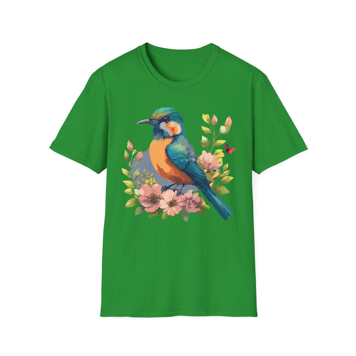 Bird T-Shirt, Floral Bird T Shirt, Shirt with Bird, Shirt with Animal