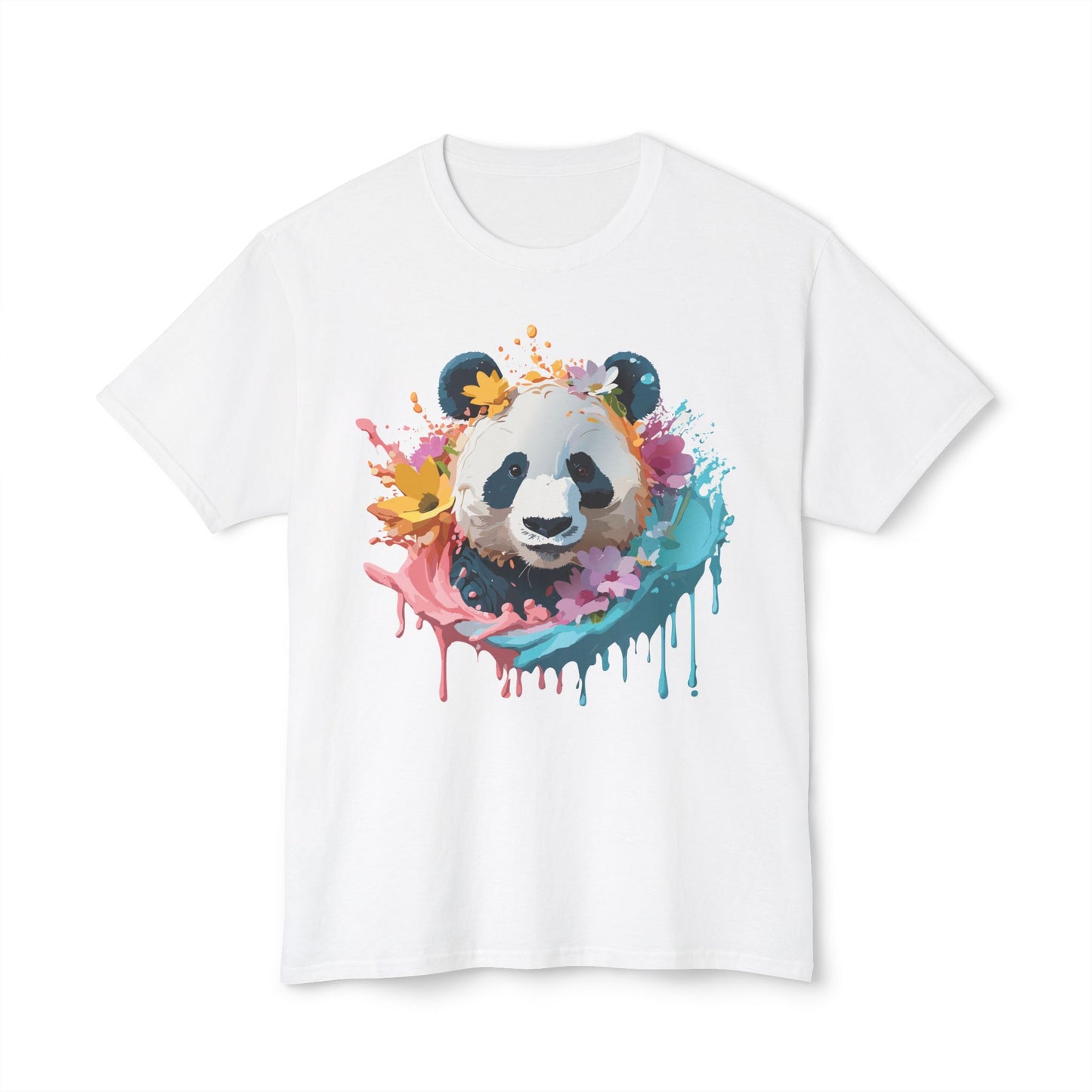 Panda T-Shirt, Vintage Panda Tee, Floral Tees, Panda Art Design Shirt, Tee Shirt with Panda Art 8