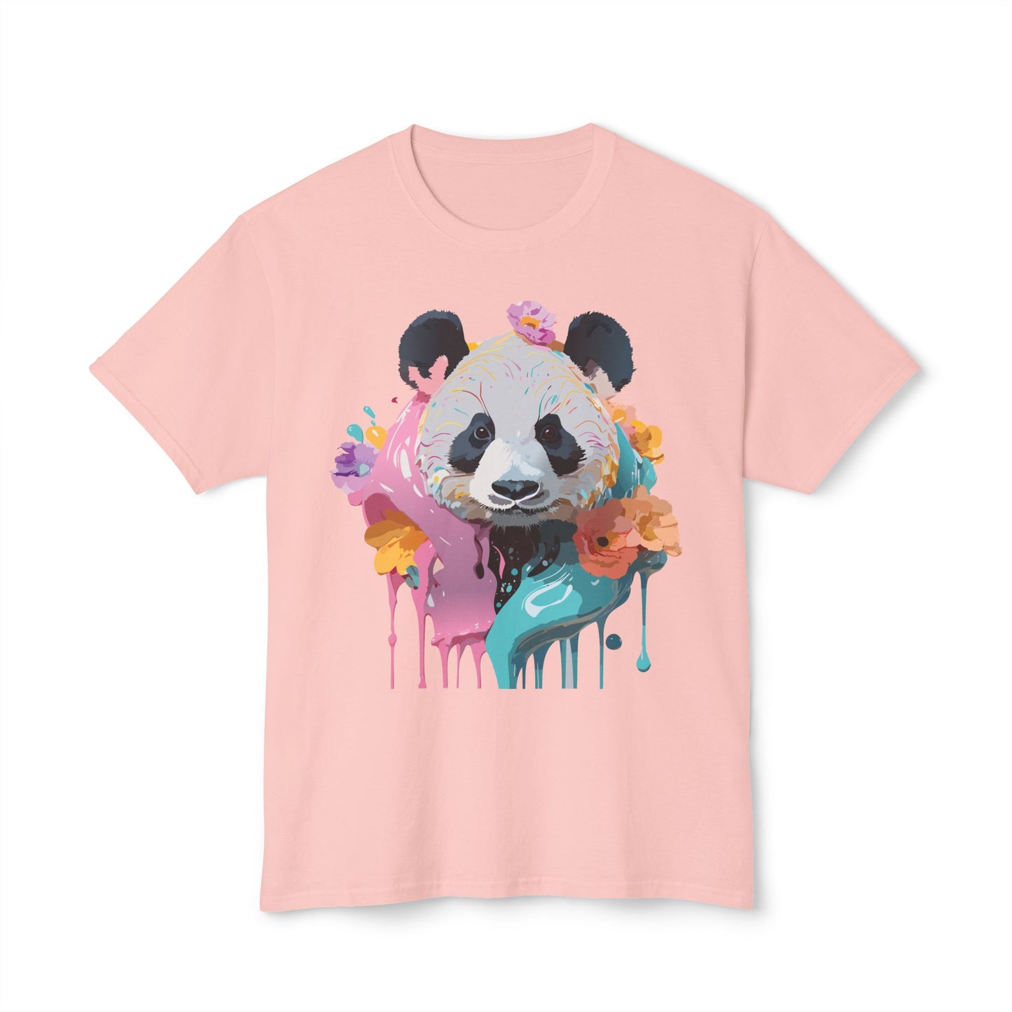 Panda T-Shirt, Vintage Panda Tee, Floral Tees, Panda Art Design Shirt, Tee Shirt with Panda Art 9