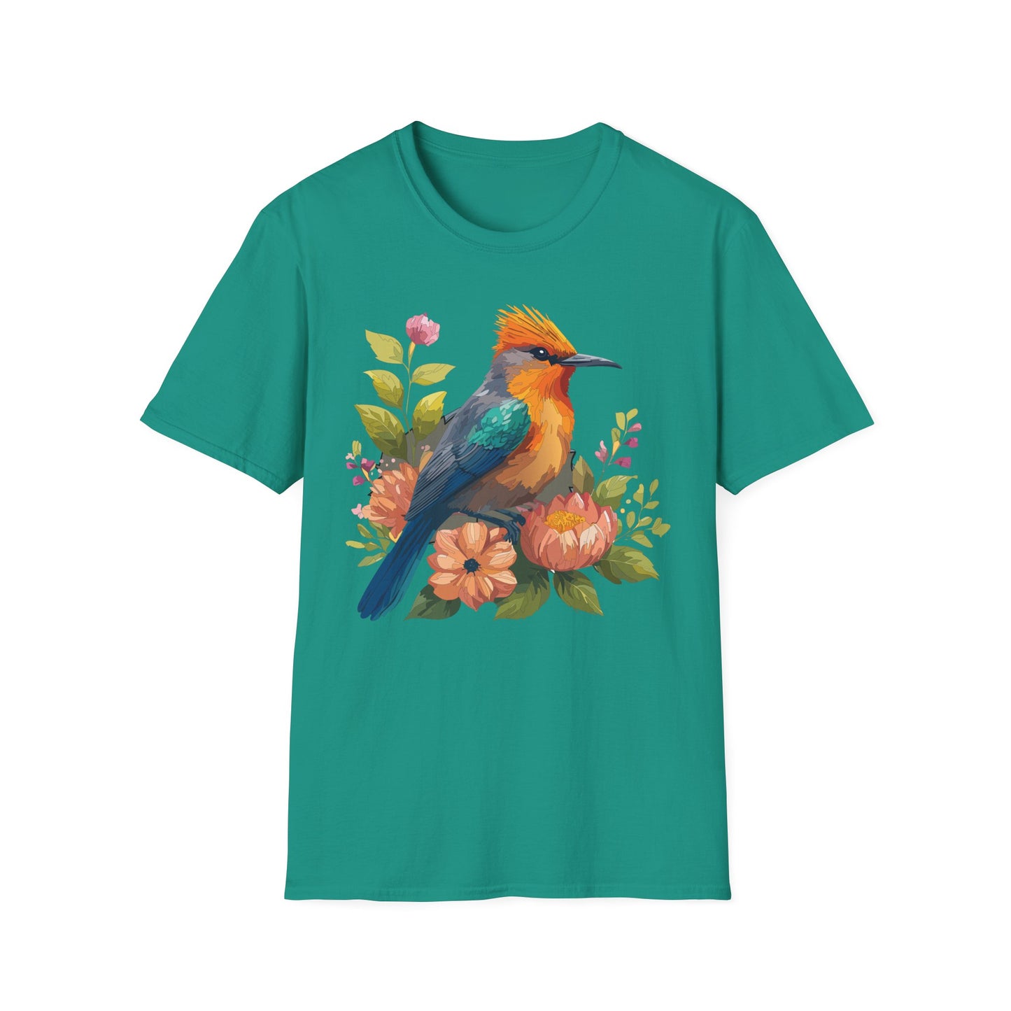 Bird T-Shirt, Floral Bird T Shirt, Shirt with Bird, Shirt with Animal