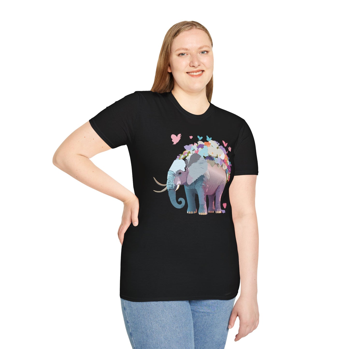 Elephant Shirt, T Shirt with Elephant, Elephant on T Shirt, T Shirt with Animation, Animals Tee Shirt