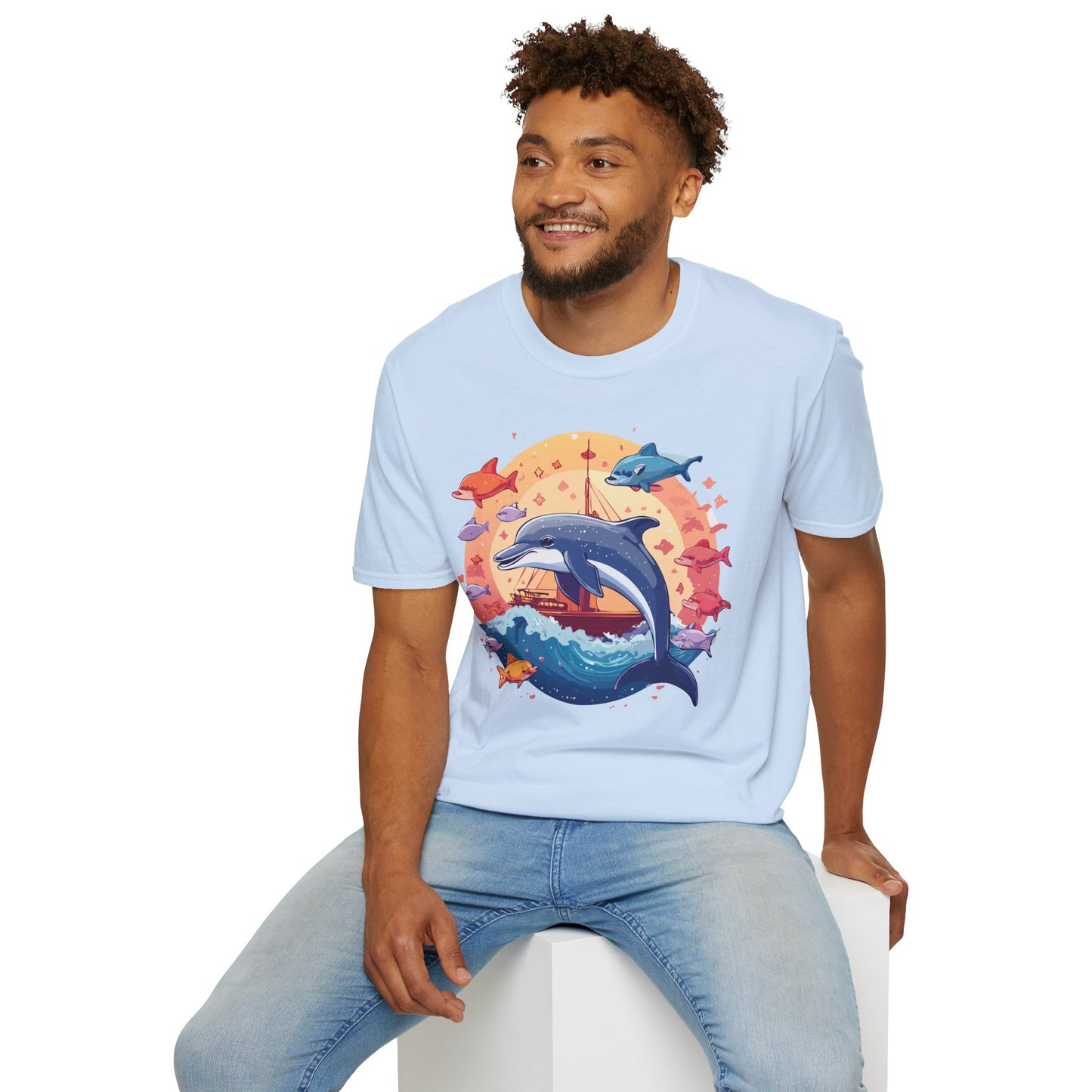 Dolphin Shirts, Shirt with Dolphin, Fish Tee Shirt, Animal Shirt