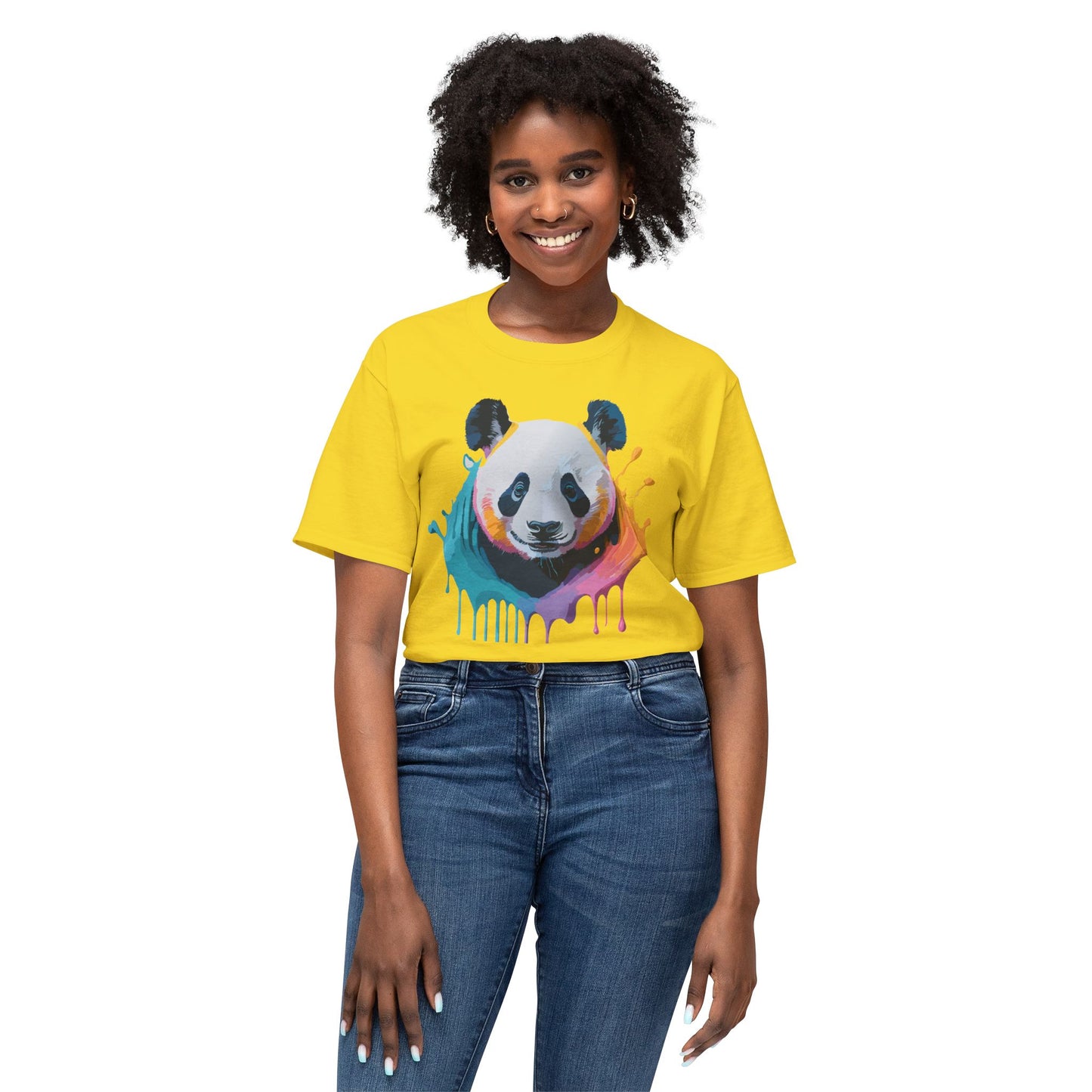 Panda T-Shirt, Vintage Panda Tee, Floral Tees, Panda Art Design Shirt, Tee Shirt with Panda Art 1