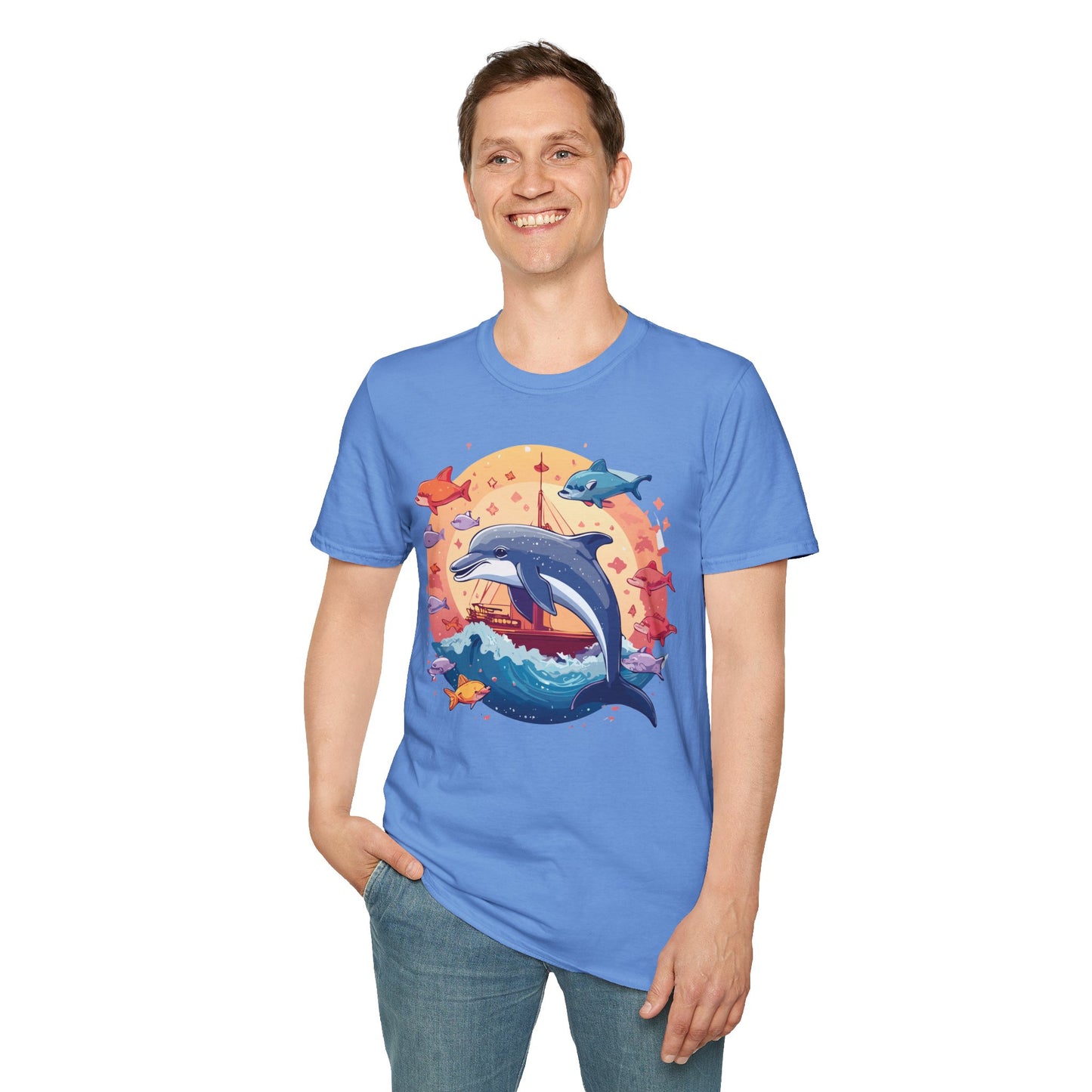 Dolphin Shirts, Shirt with Dolphin, Fish Tee Shirt, Animal Shirt
