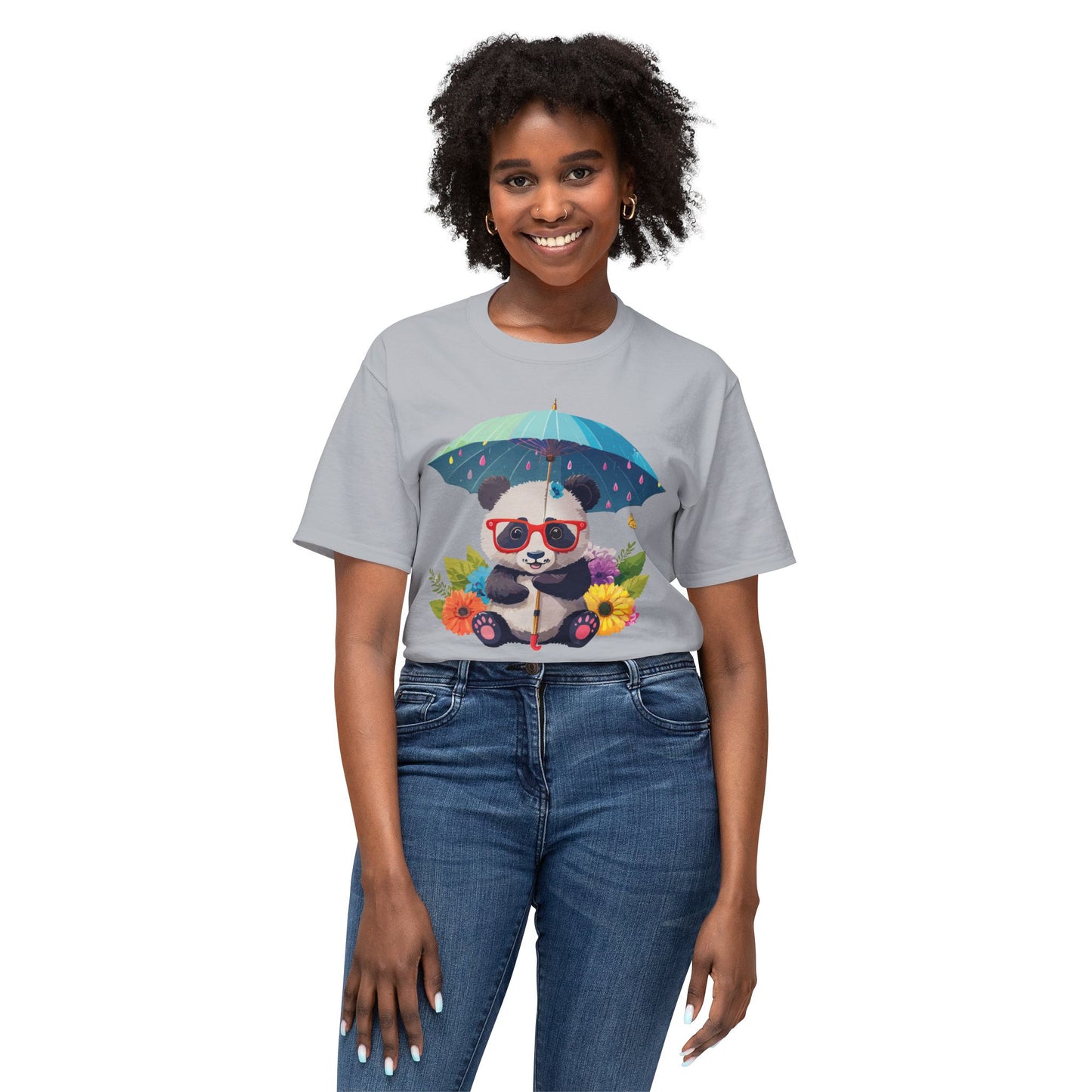 Panda T-Shirt, Vintage Panda Tee, Floral Tees, Panda Art Design Shirt, Tee Shirt with Panda Art 10