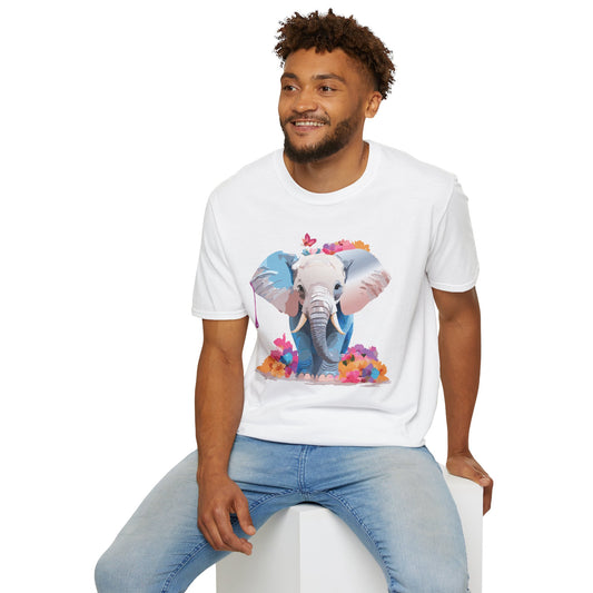 Elephant T Shirt Unisex Softstyle 64000 Graphic Elephant Illustration Animal Tee For Everyday Wear