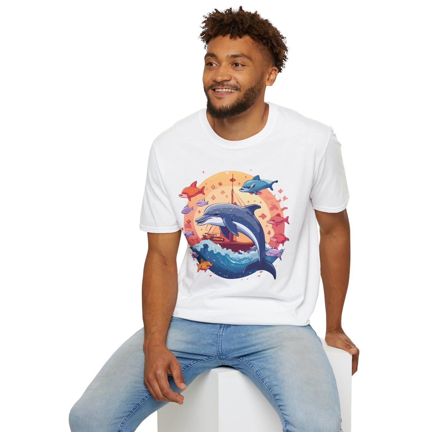 Dolphin Shirts, Shirt with Dolphin, Fish Tee Shirt, Animal Shirt