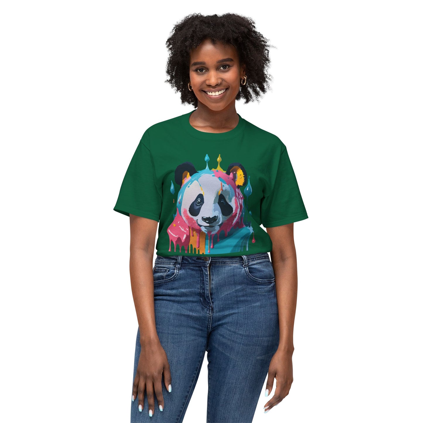 Panda T-Shirt, Vintage Panda Tee, Floral Tees, Panda Art Design Shirt, Tee Shirt with Panda Art 5