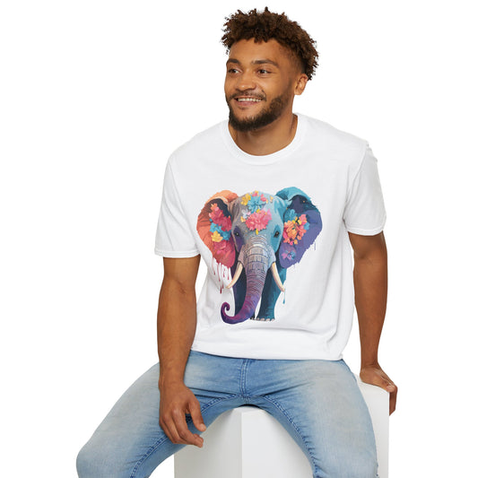 Unisex Elephant T Shirt Gildan SoftStyle 64000 100 Percent Ring Spun Cotton Tee Shirt
