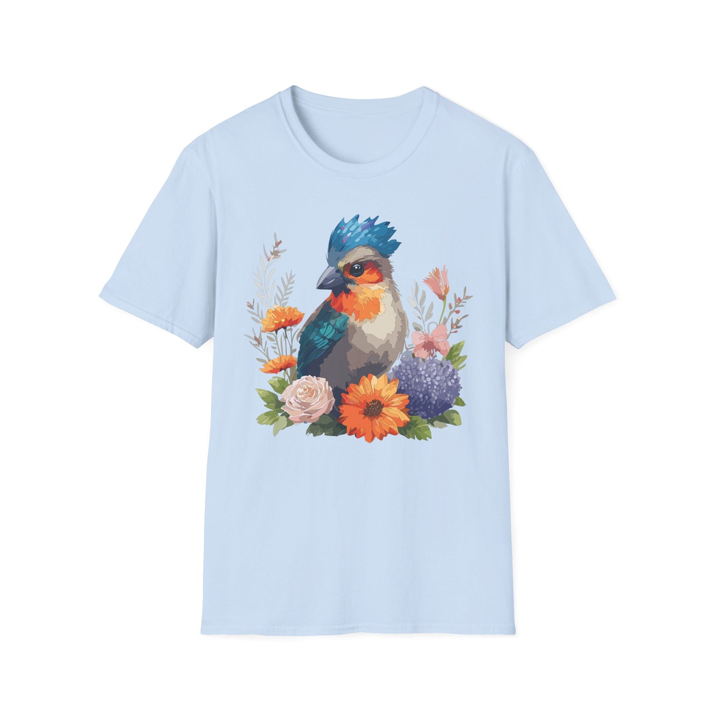 Bird T-Shirt, Floral Bird T Shirt, Shirt with Bird, Shirt with Animal