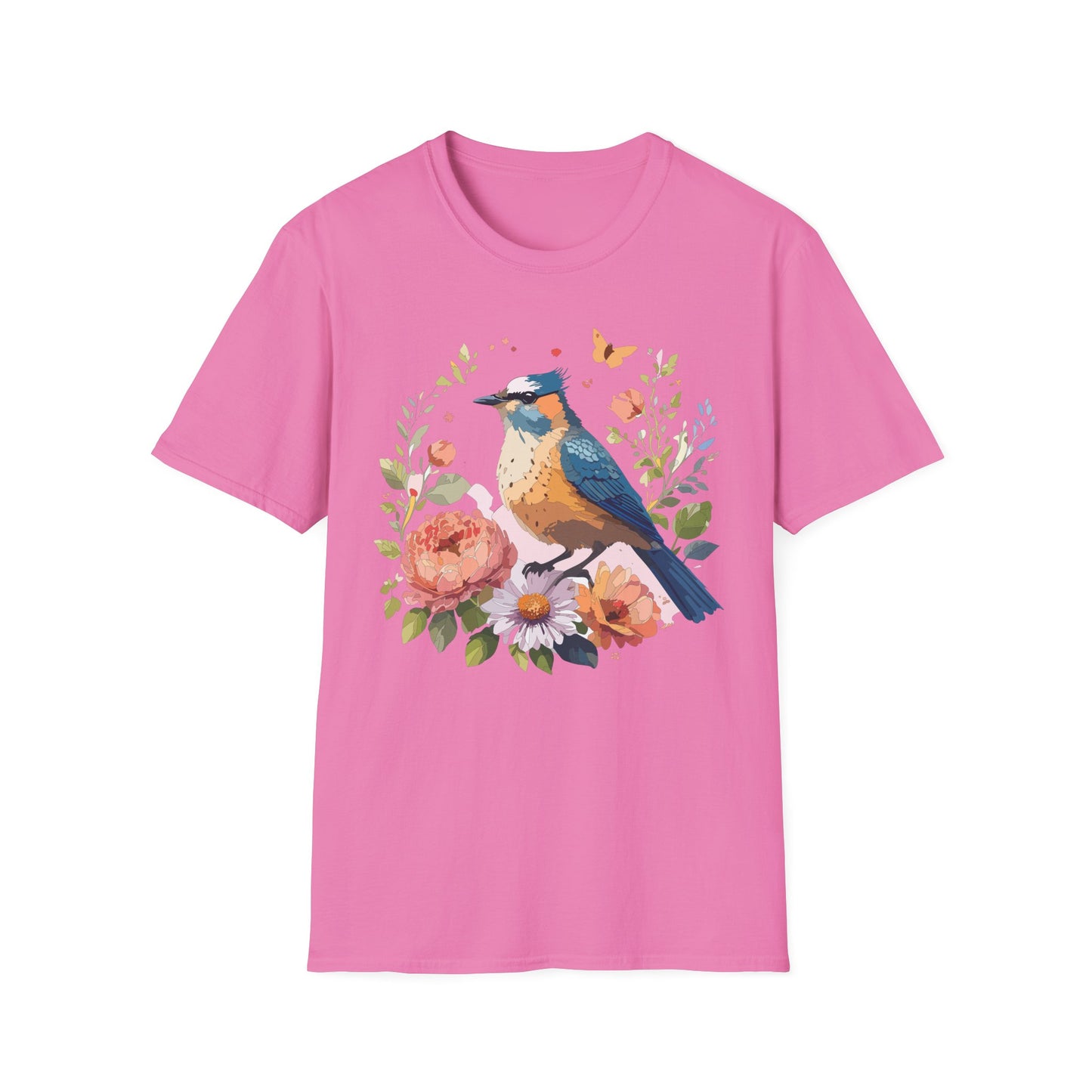 Bird T-Shirt, Floral Bird T Shirt, Shirt with Bird, Shirt with Animal