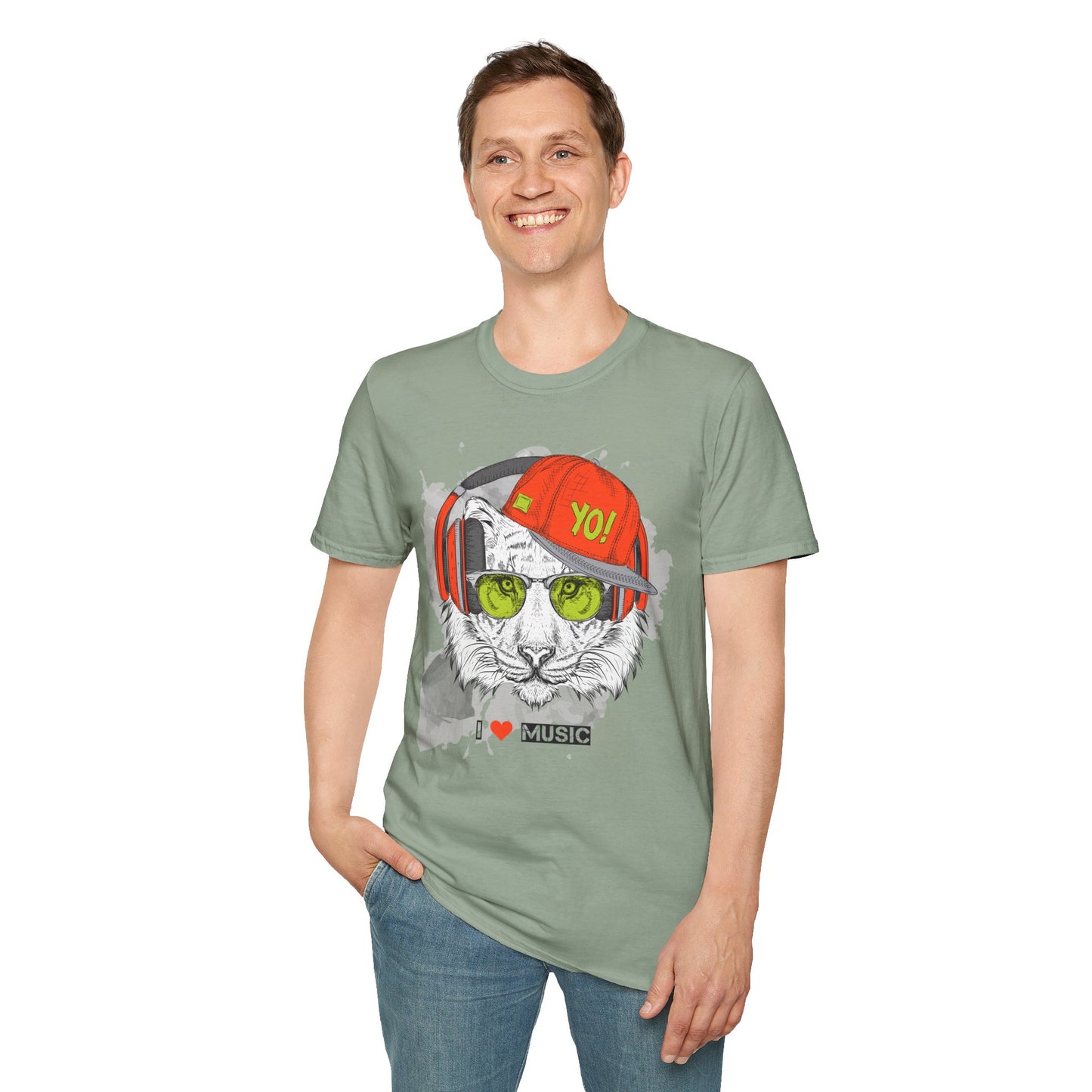 I love Music Animals Shirts, Shirt with Animals, Animals with Headphones Shirt