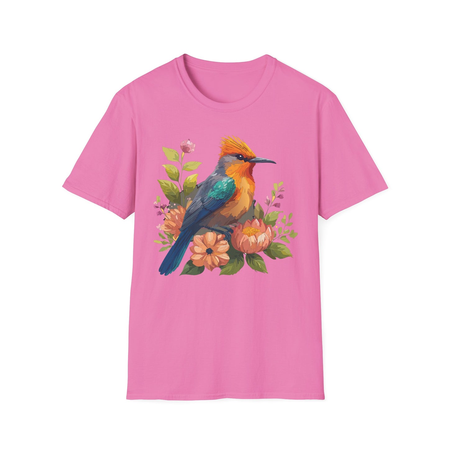 Bird T-Shirt, Floral Bird T Shirt, Shirt with Bird, Shirt with Animal