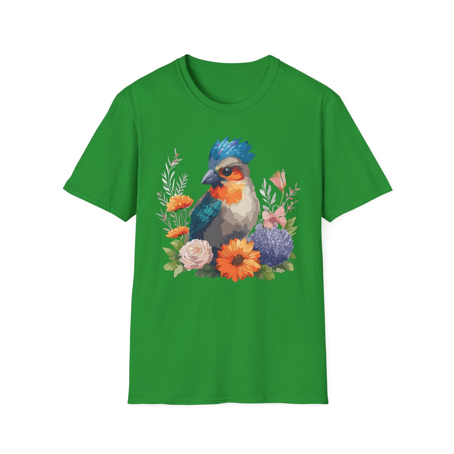 Bird T-Shirt, Floral Bird T Shirt, Shirt with Bird, Shirt with Animal