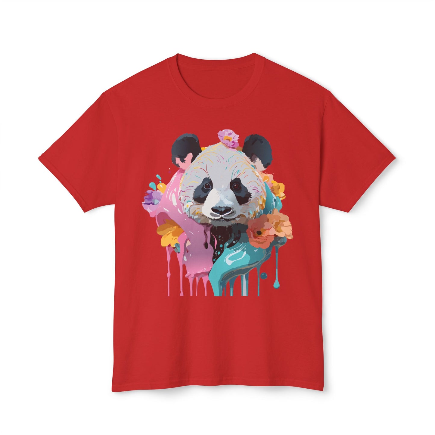 Panda T-Shirt, Vintage Panda Tee, Floral Tees, Panda Art Design Shirt, Tee Shirt with Panda Art 9