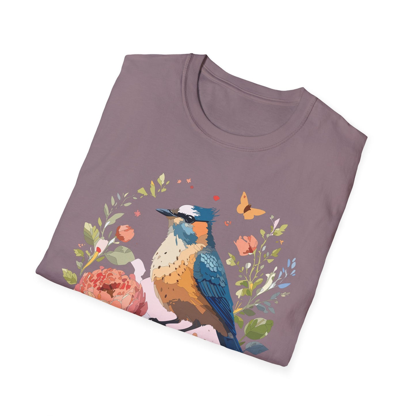 Bird T-Shirt, Floral Bird T Shirt, Shirt with Bird, Shirt with Animal