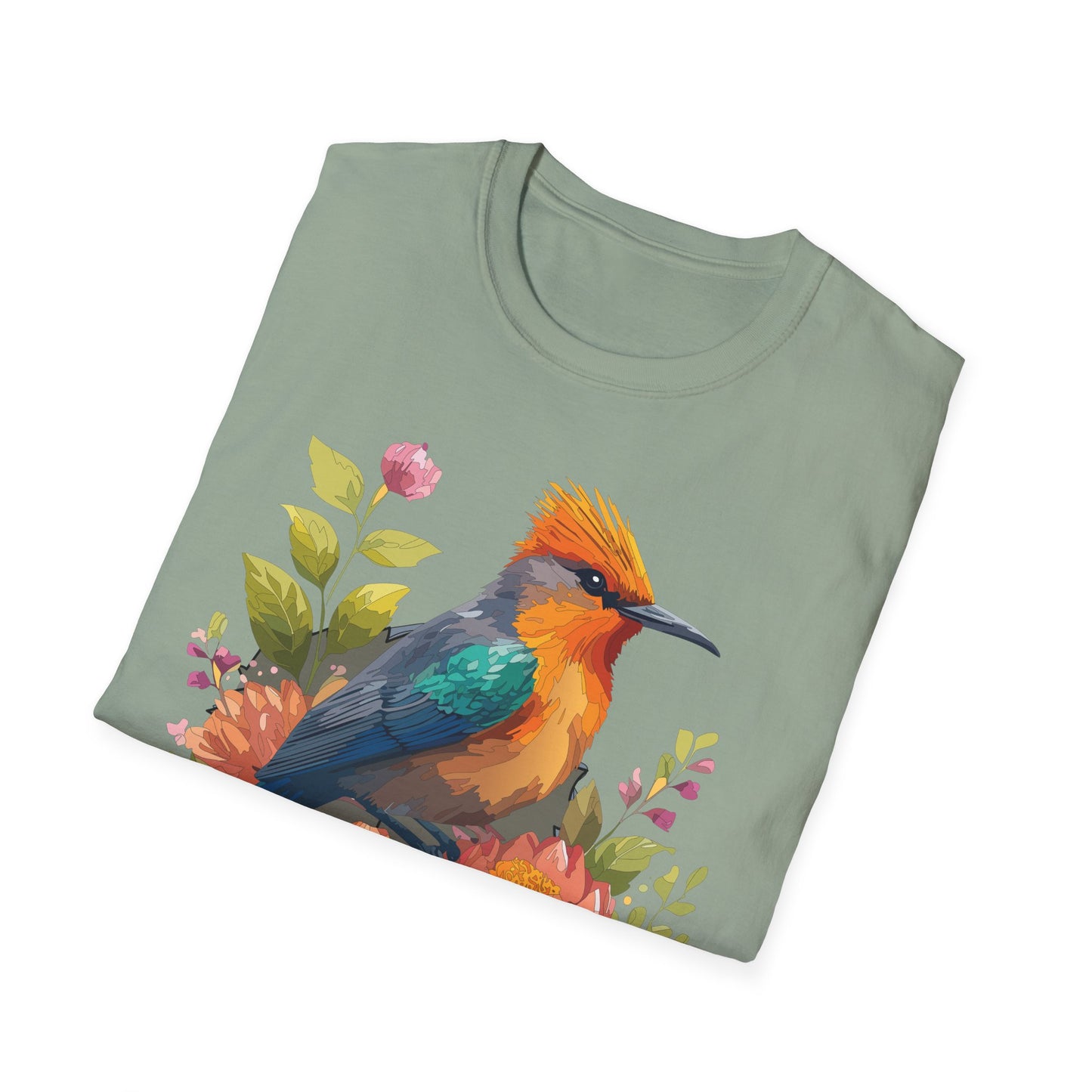 Bird T-Shirt, Floral Bird T Shirt, Shirt with Bird, Shirt with Animal