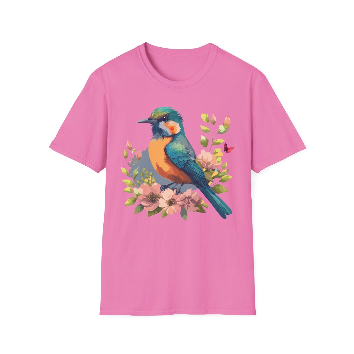 Bird T-Shirt, Floral Bird T Shirt, Shirt with Bird, Shirt with Animal