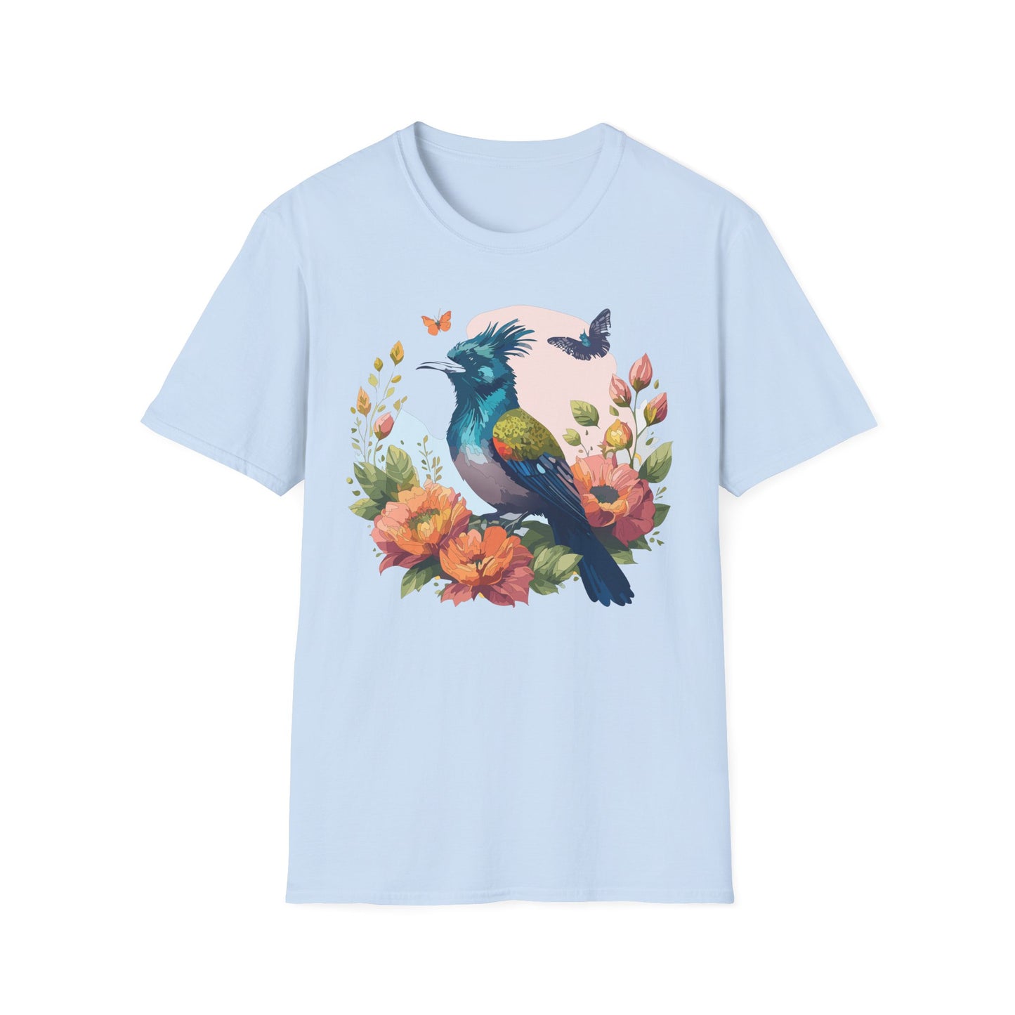 Bird T-Shirt, Floral Bird T Shirt, Shirt with Bird, Shirt with Animal