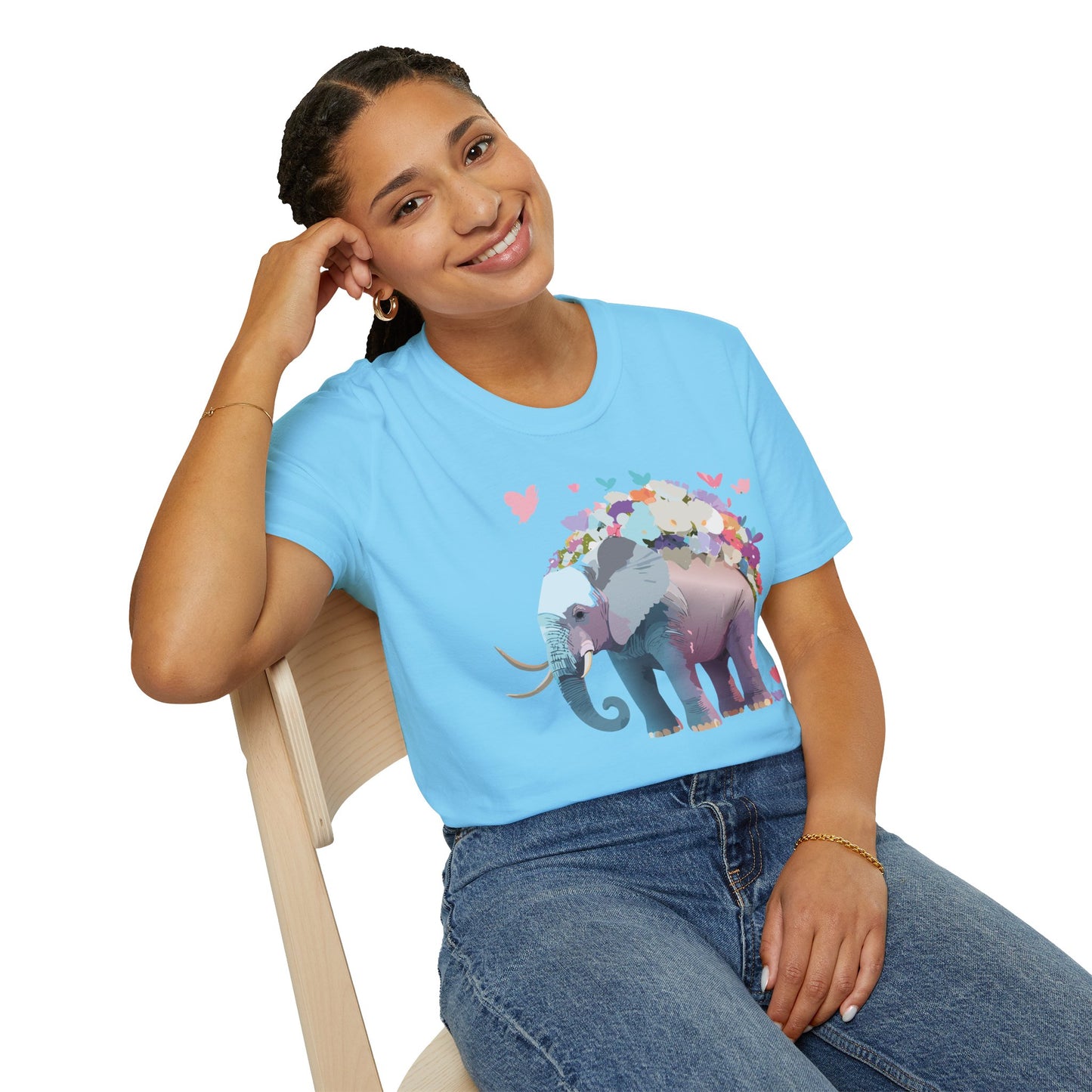 Elephant Shirt, T Shirt with Elephant, Elephant on T Shirt, T Shirt with Animation, Animals Tee Shirt