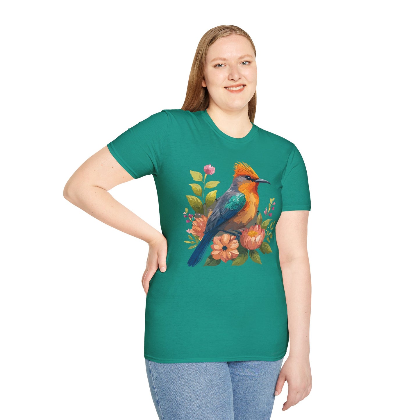 Bird T-Shirt, Floral Bird T Shirt, Shirt with Bird, Shirt with Animal