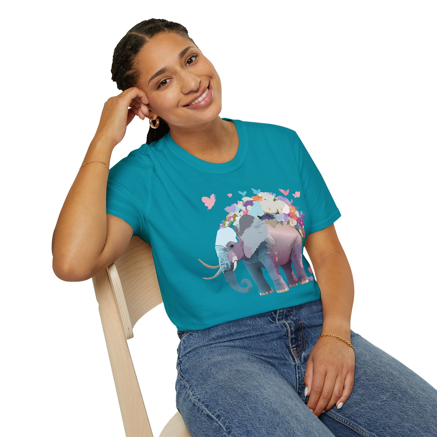Elephant Shirt, T Shirt with Elephant, Elephant on T Shirt, T Shirt with Animation, Animals Tee Shirt