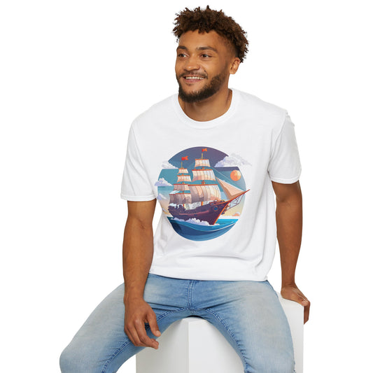 Nautical Ship T Shirts Frigate T Shirts Vessel Tee Shirt Unisex Softstyle T Shirt