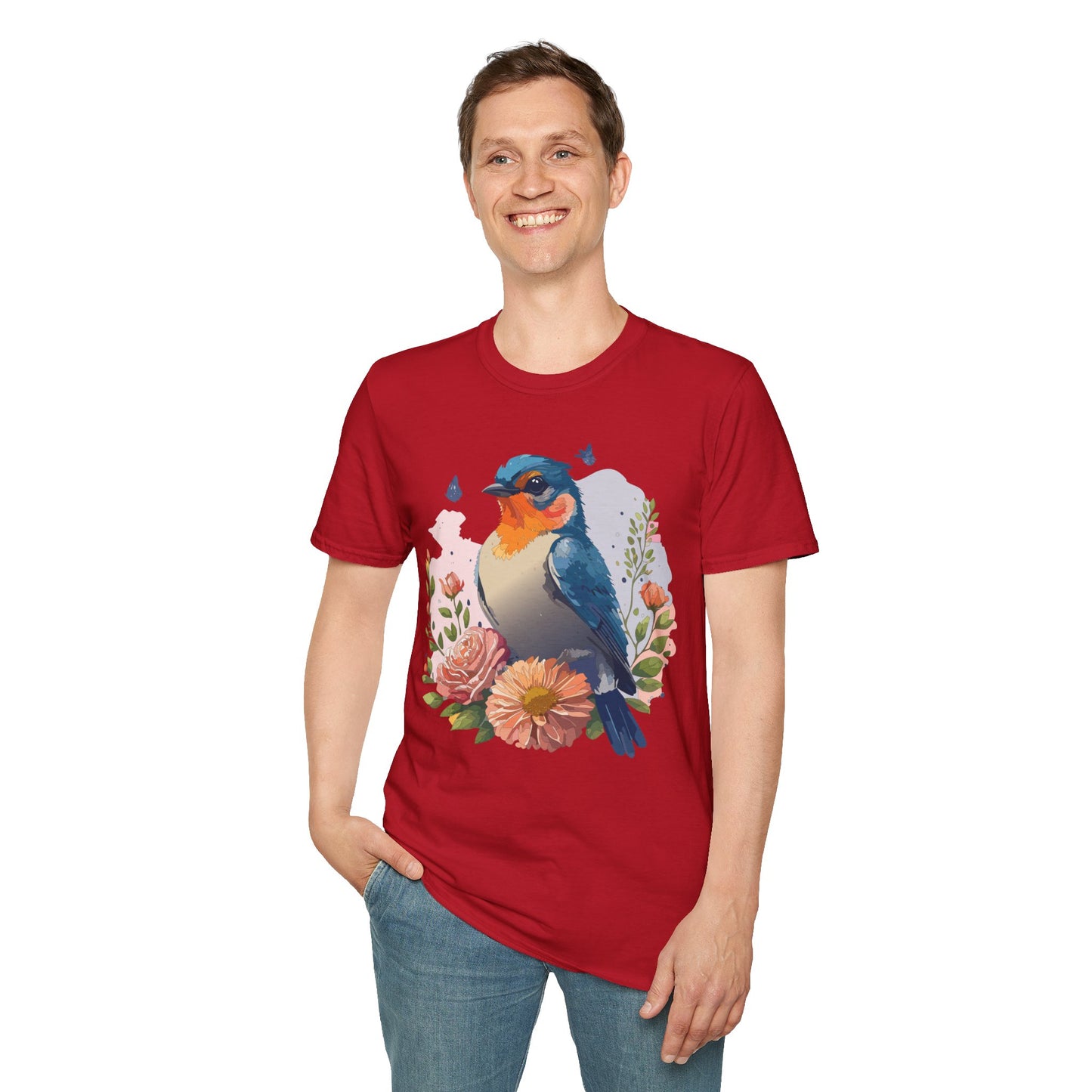 Bird T-Shirt, Floral Bird T Shirt, Shirt with Bird, Shirt with Animal