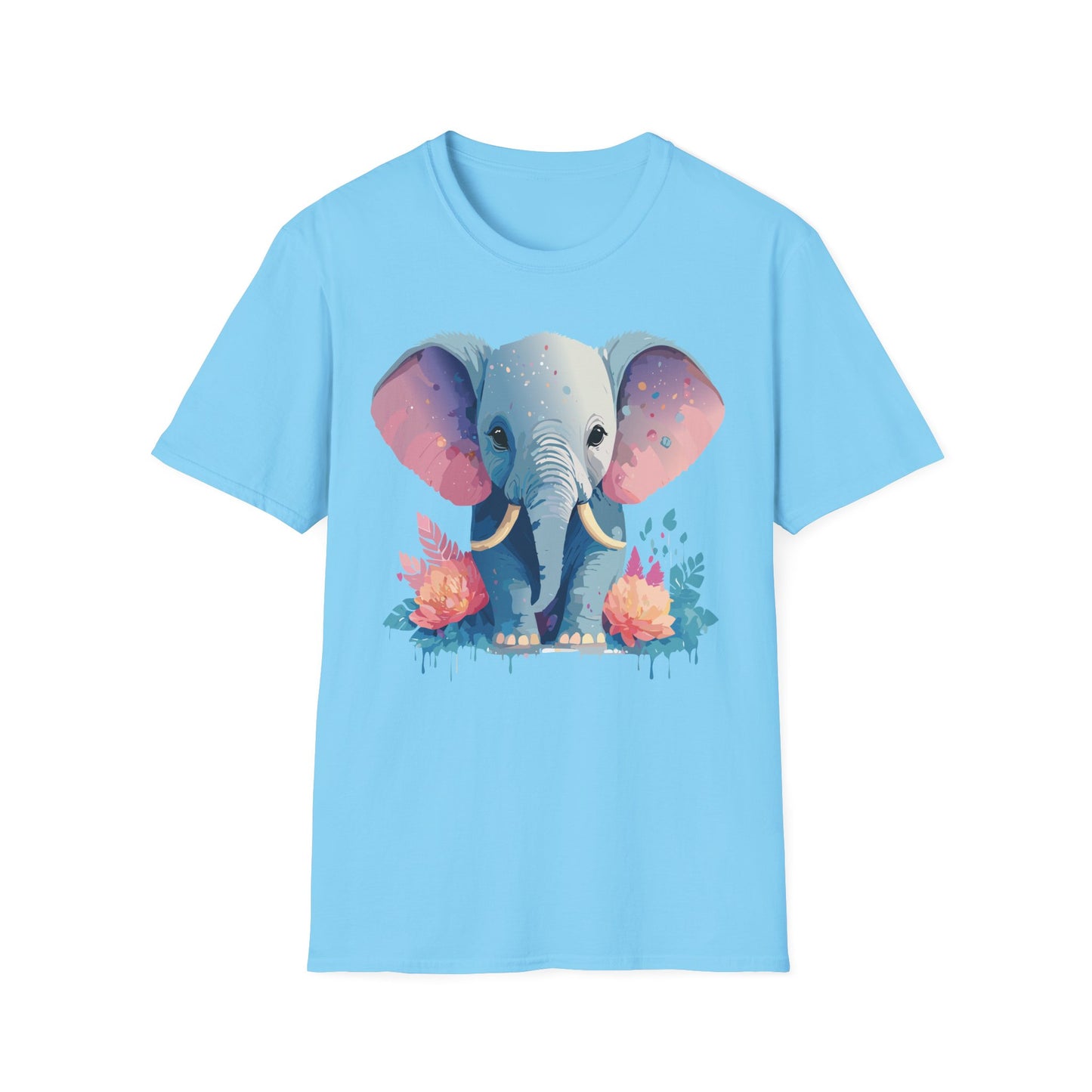 Elephant Shirt, T Shirt with Elephant, Elephant on T Shirt, T Shirt with Animation, Animals Tee Shirt