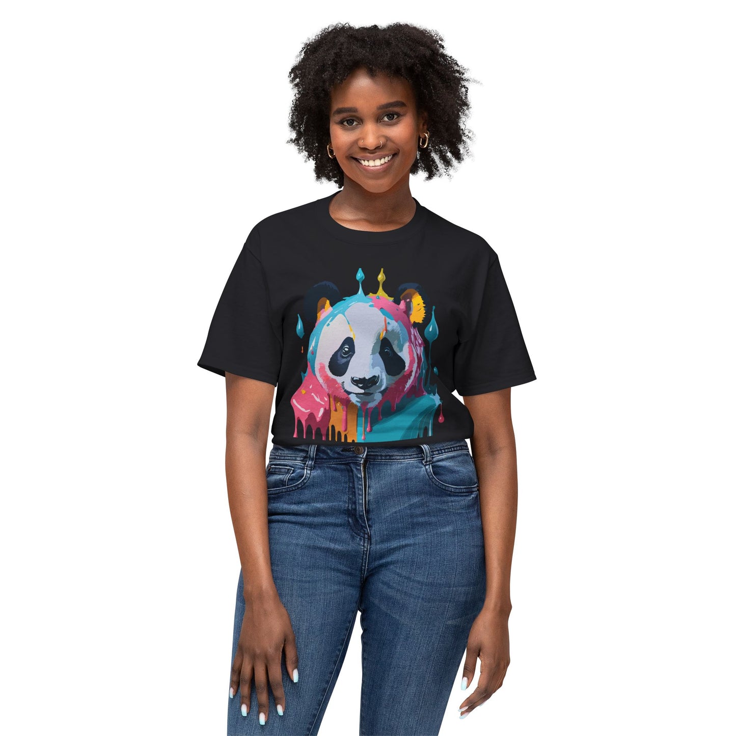 Panda T-Shirt, Vintage Panda Tee, Floral Tees, Panda Art Design Shirt, Tee Shirt with Panda Art 5