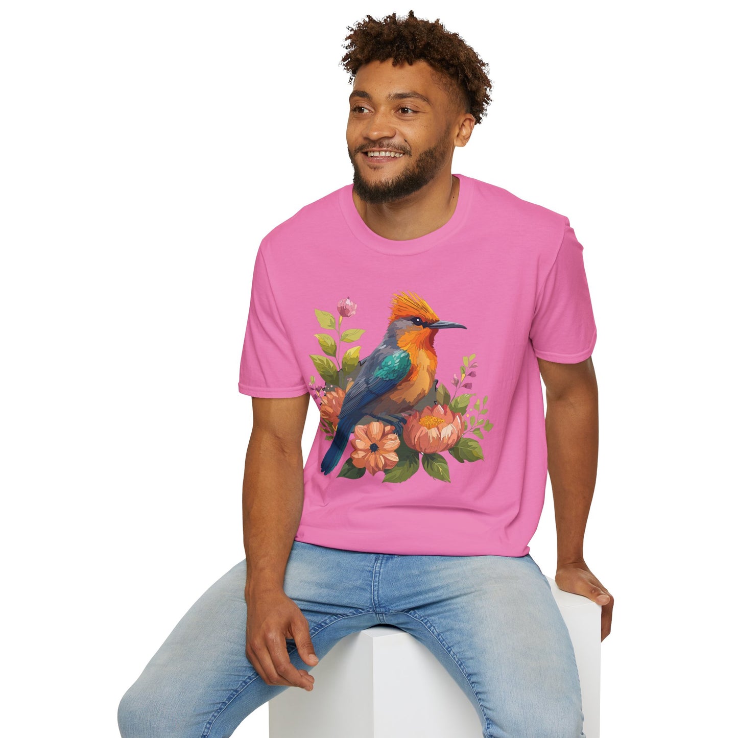 Bird T-Shirt, Floral Bird T Shirt, Shirt with Bird, Shirt with Animal