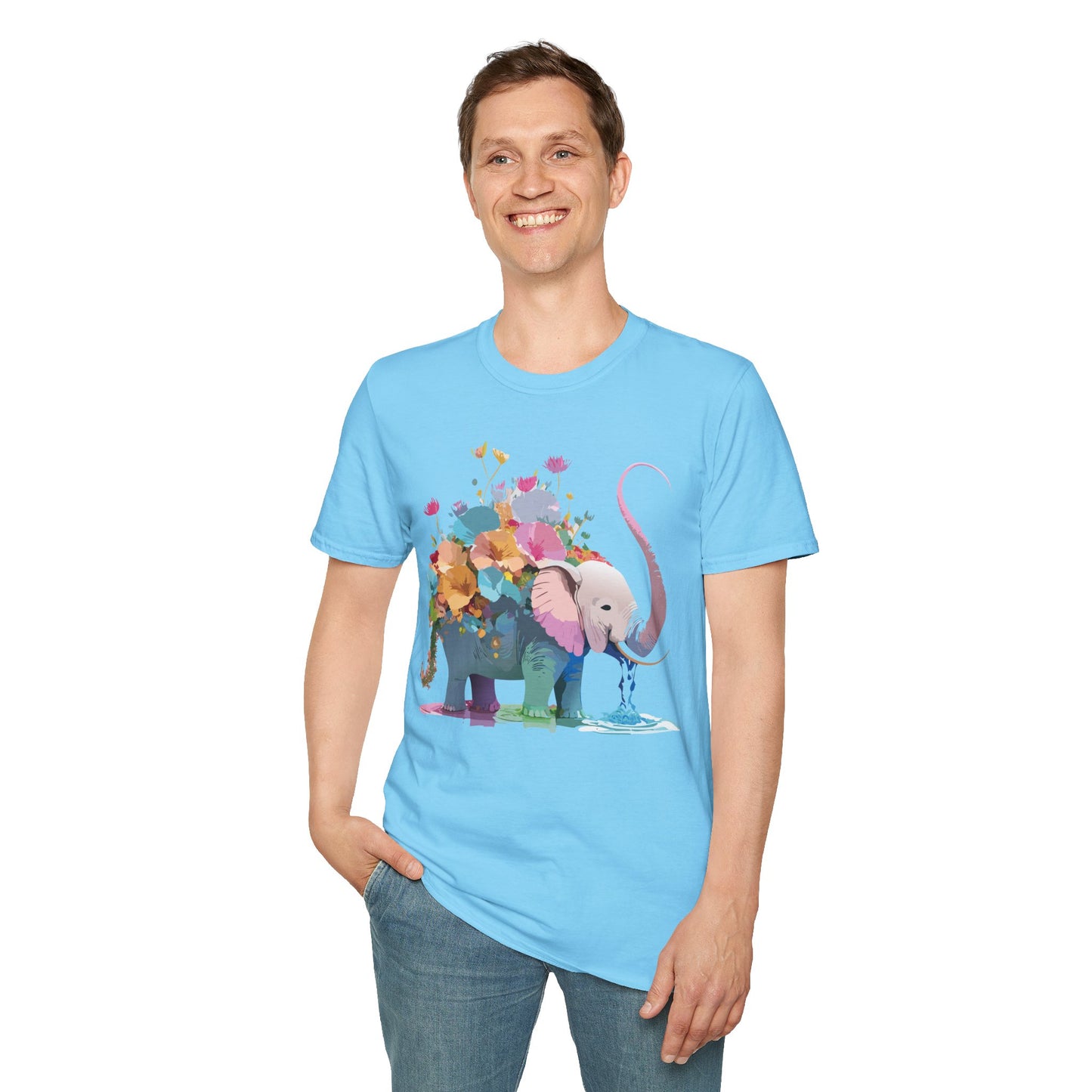 Elephant Shirt, T Shirt with Elephant, Elephant on T Shirt, T Shirt with Animation, Animals Tee Shirt