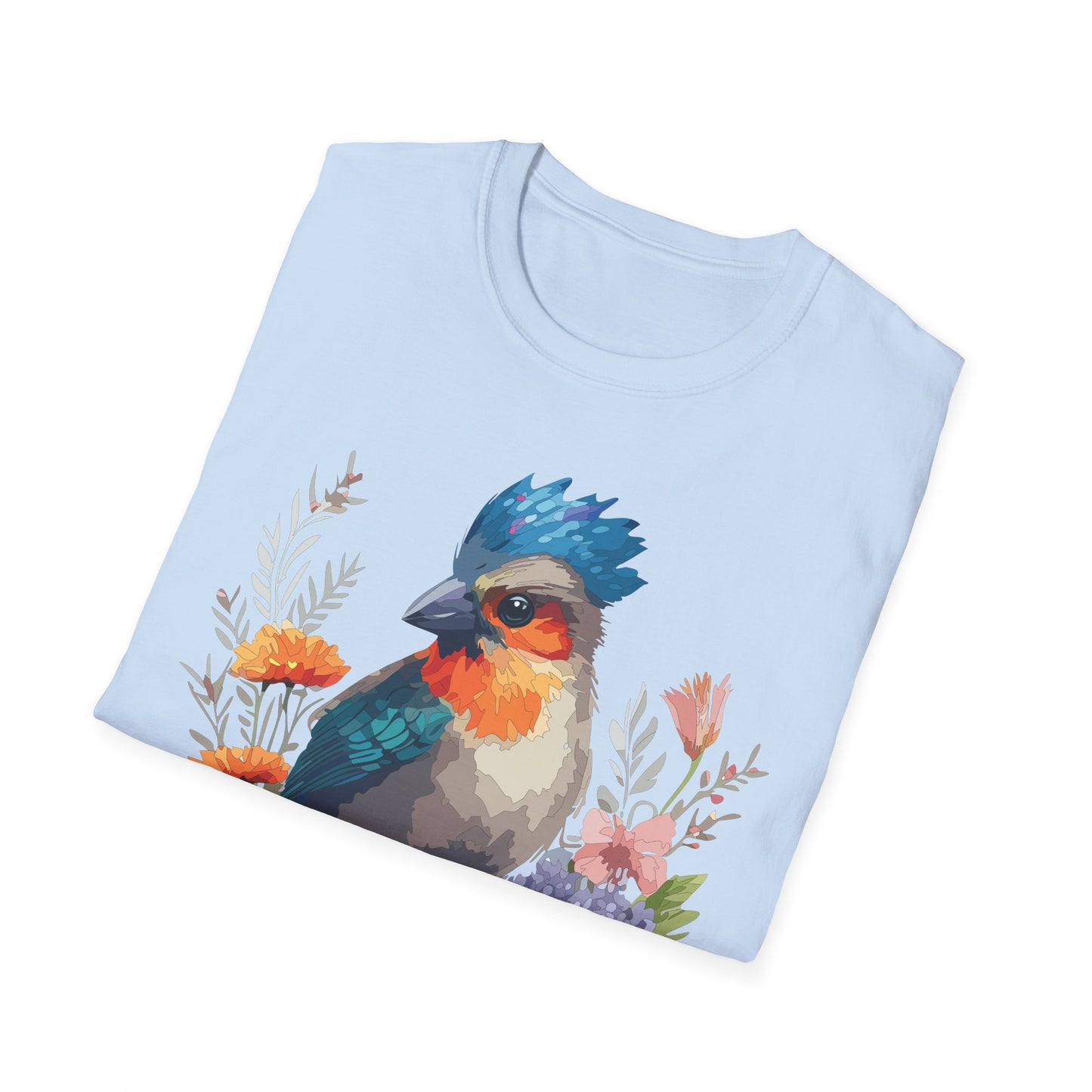 Bird T-Shirt, Floral Bird T Shirt, Shirt with Bird, Shirt with Animal