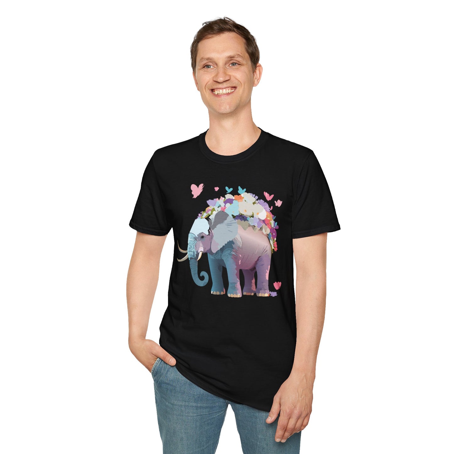 Elephant Shirt, T Shirt with Elephant, Elephant on T Shirt, T Shirt with Animation, Animals Tee Shirt