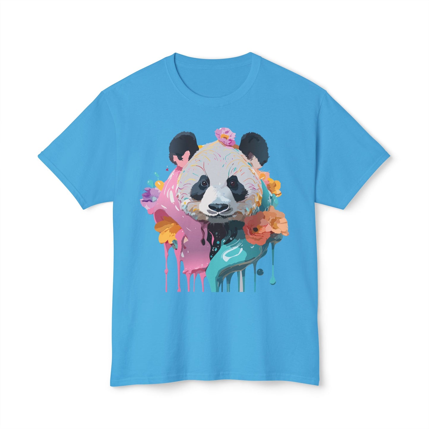 Panda T-Shirt, Vintage Panda Tee, Floral Tees, Panda Art Design Shirt, Tee Shirt with Panda Art 9