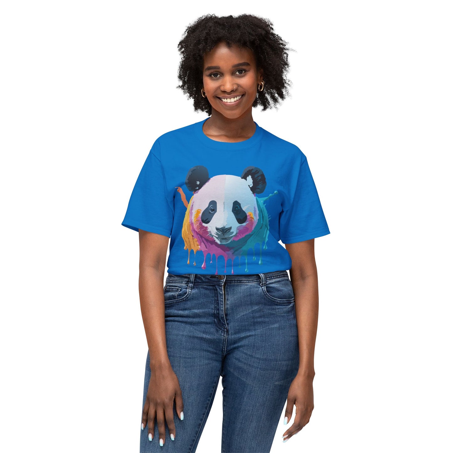 Panda T-Shirt, Vintage Panda Tee, Floral Tees, Panda Art Design Shirt, Tee Shirt with Panda Art 2