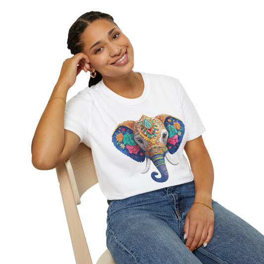 Elephant T Shirt Unisex Gildan Softstyle 64000 100 Percent Cotton Graphic Animal Tee