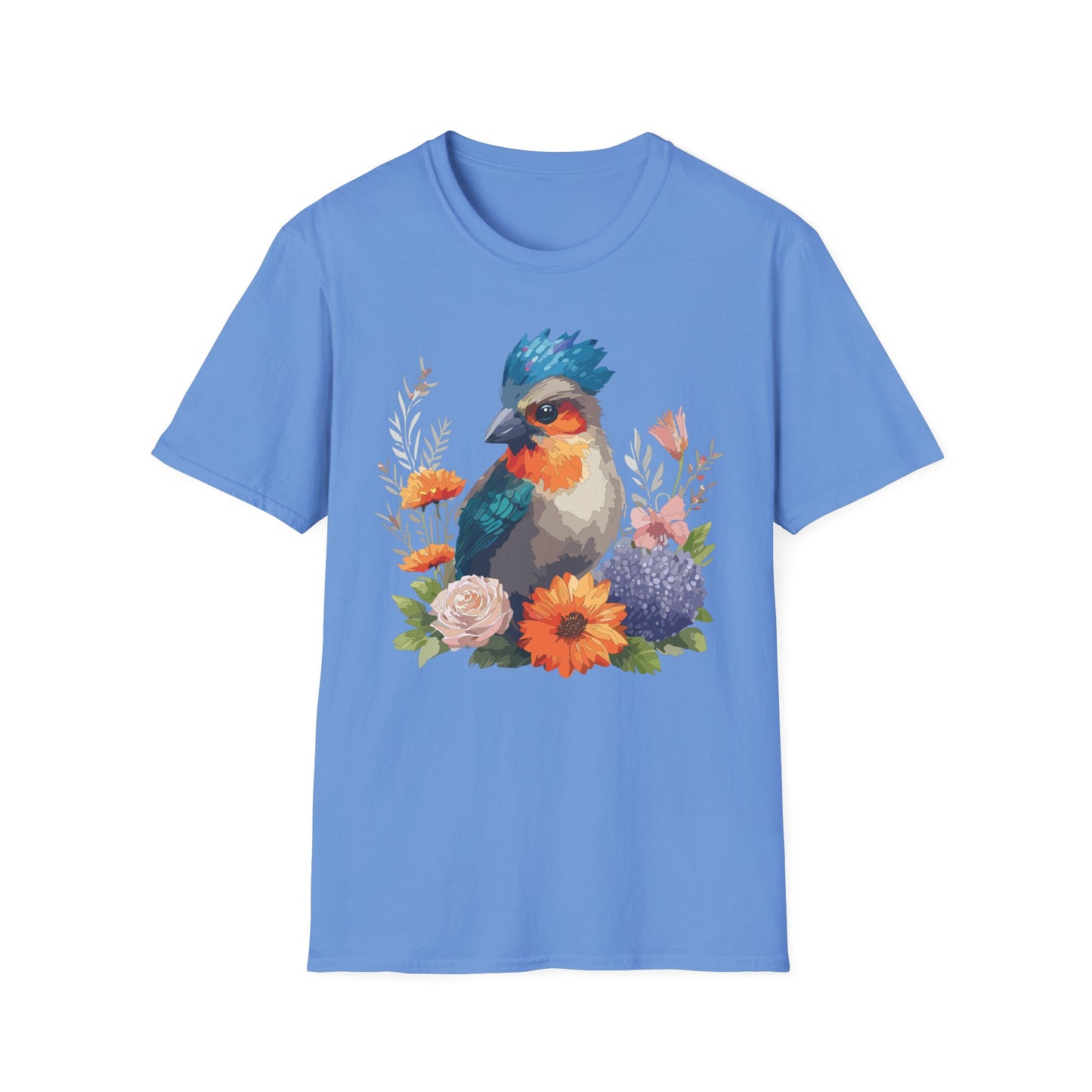 Bird T-Shirt, Floral Bird T Shirt, Shirt with Bird, Shirt with Animal