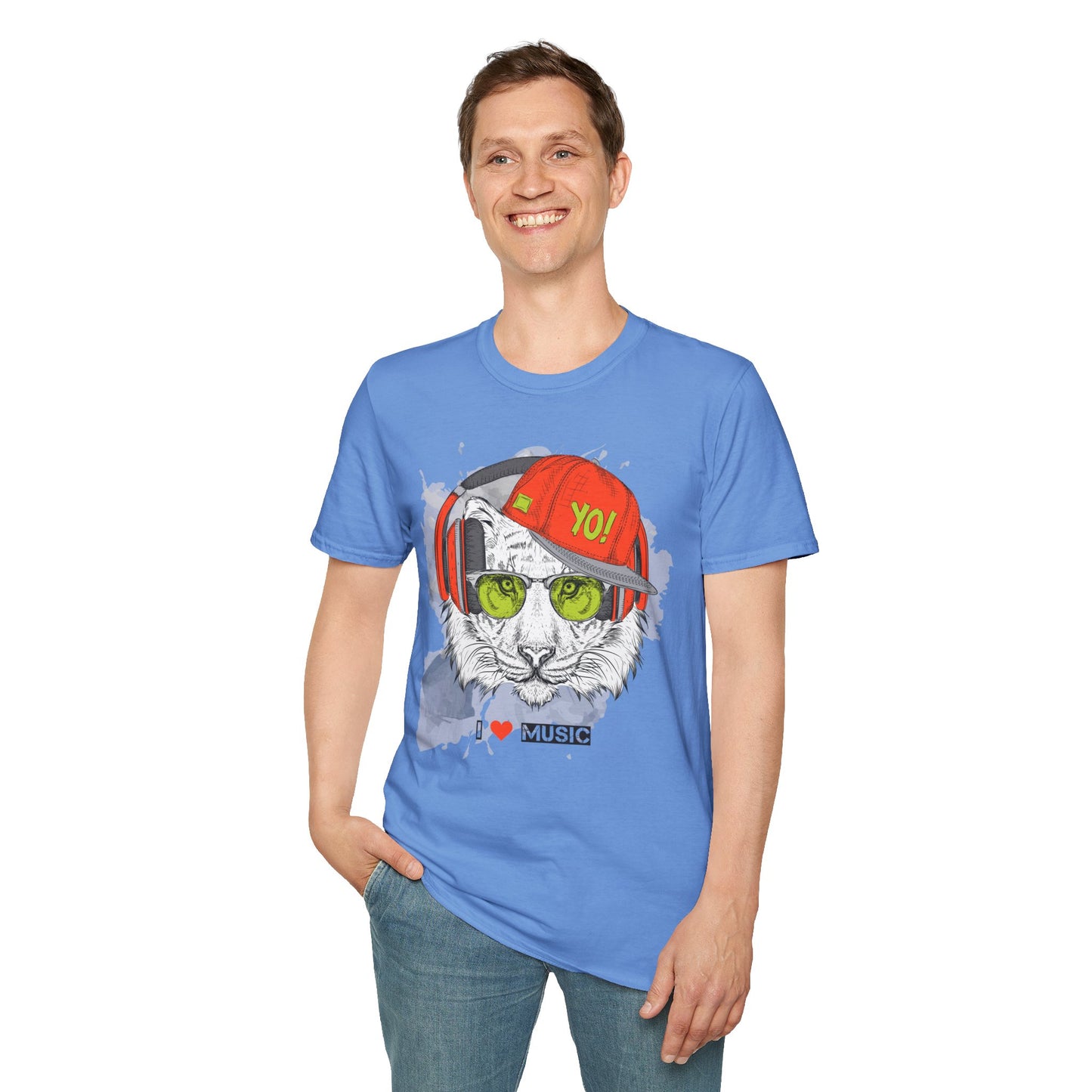 I love Music Animals Shirts, Shirt with Animals, Animals with Headphones Shirt