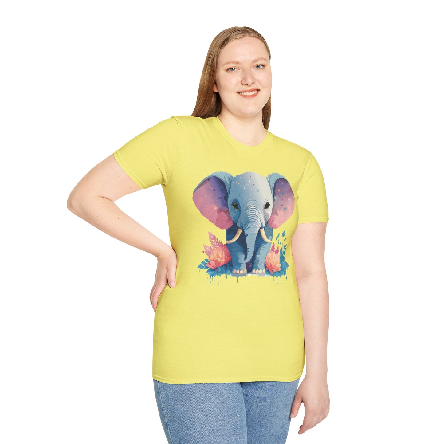 Elephant Shirt, T Shirt with Elephant, Elephant on T Shirt, T Shirt with Animation, Animals Tee Shirt